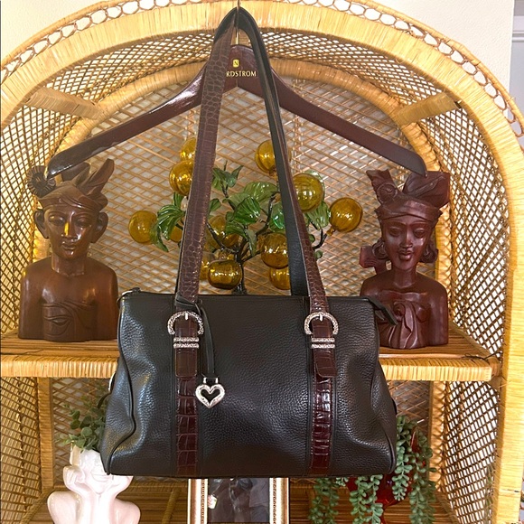 Brighton Elegant Black and Brown Shoulder Bag - Picture 1 of 14